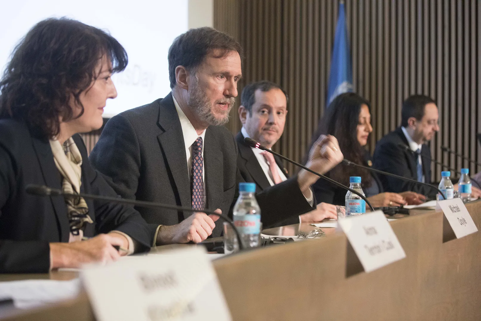 michael doyle speaking during international migrants' day at United Nations University - Institute on Globalization, Culture and Mobility